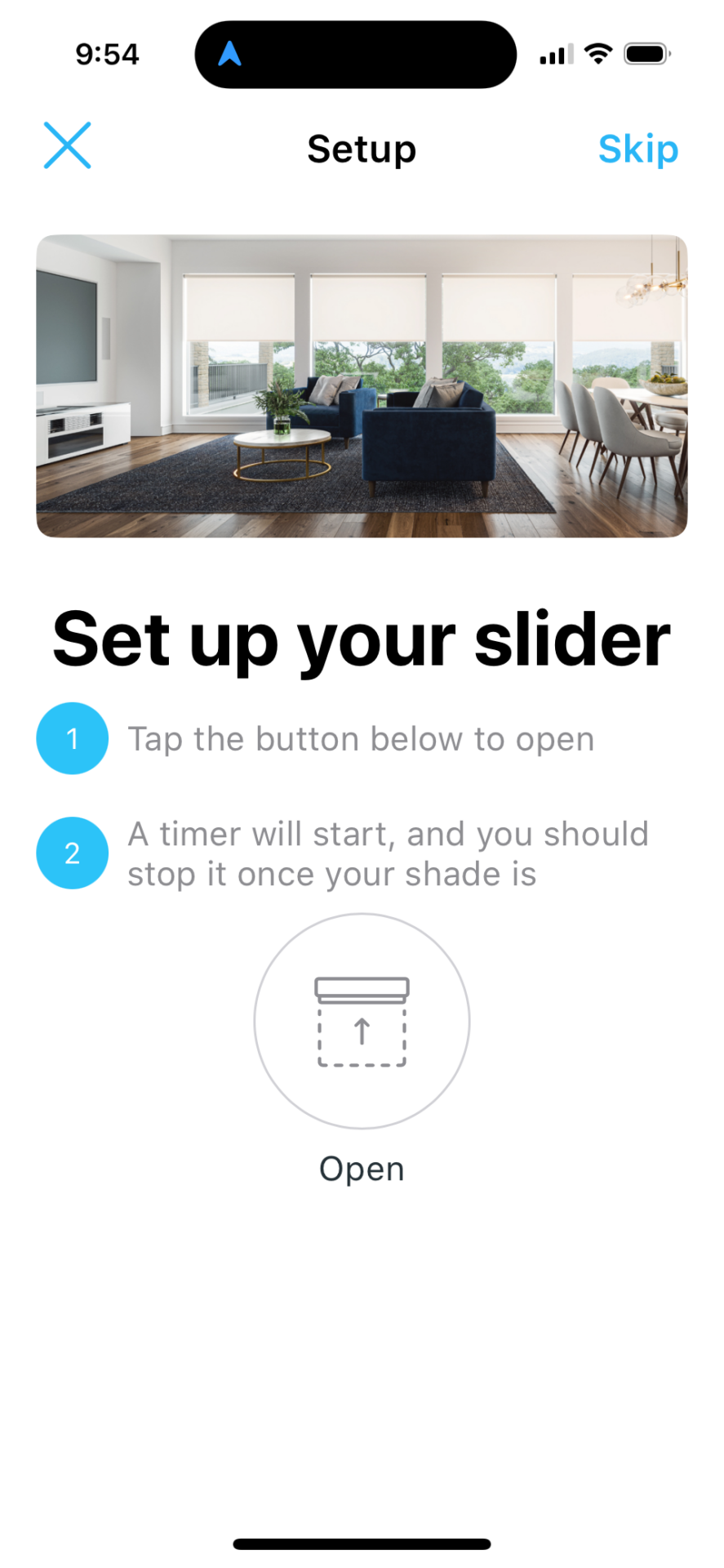 App screen showing
