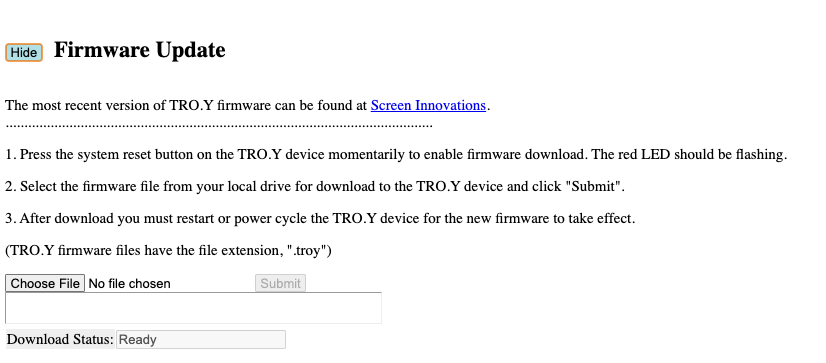 Choose firmware file