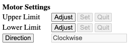 Motor Direction Settings