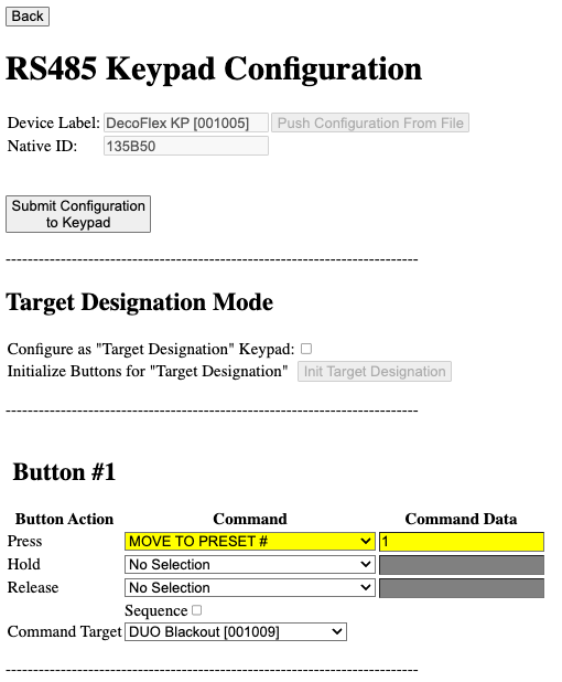 DecoFlex Button Programming