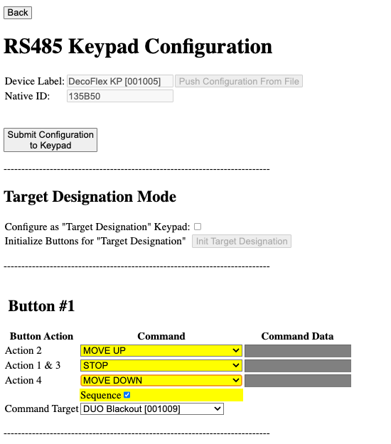 Sequence Mode Settings