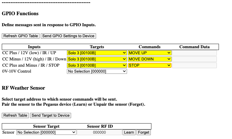 Sensor Config