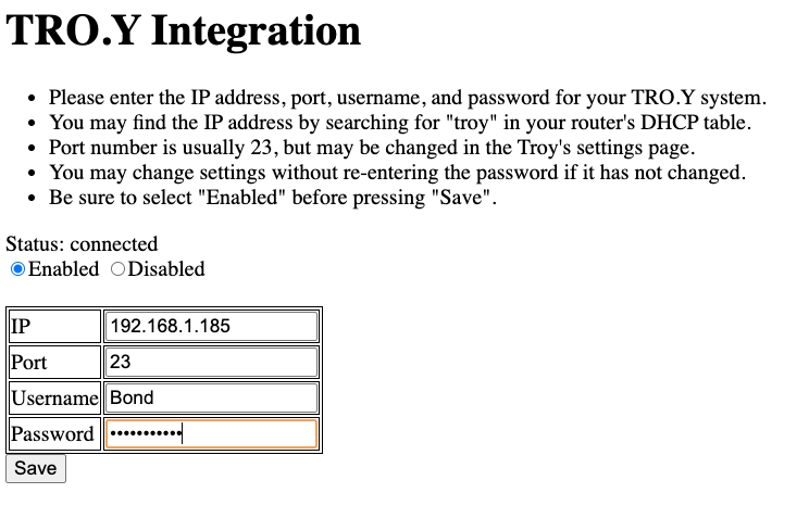 Bond App - Manual Setup