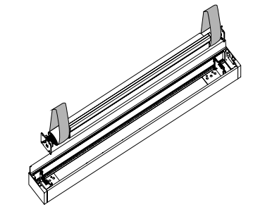 Solo 3 cassette assembly shown horizontally with end brackets and open housing tray