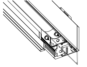 Close-up diagram of Solo 3 cassette interior showing internal brackets and material roll end