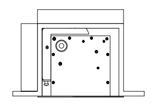 Flush L bracket mounting configuration showing L-shaped bracket attachment