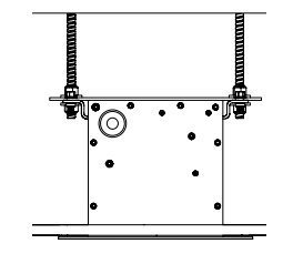 Flush suspended mounting configuration with threaded rod suspension