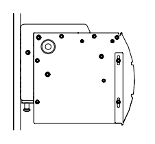 KAOS case mounted on wall with L bracket, rear view showing mounting hardware positions