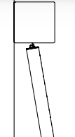 Diagram showing a wall mount bracket with angled support leg attached below