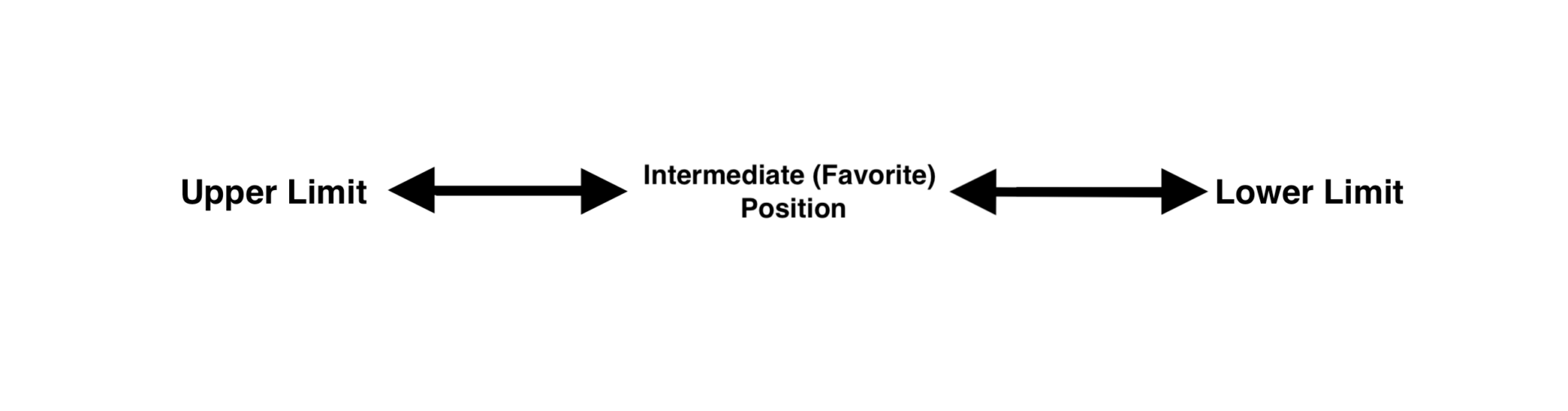 Diagram showing Intermediate Favorite Position between Upper Limit and Lower Limit with double-headed arrows
