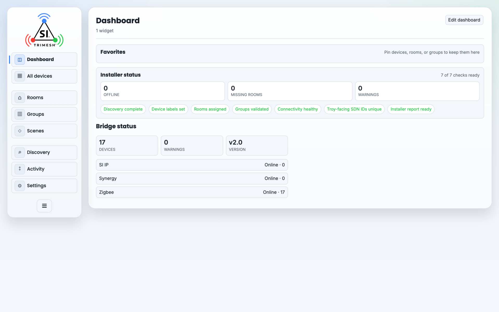The full window in Advanced view. The left rail carries the View toggle, the theme selector and Logout.