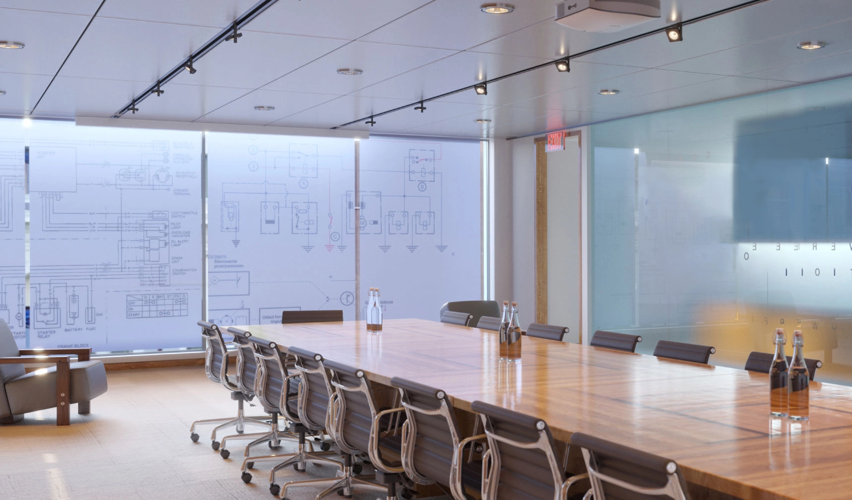 Conference Rom Projection Screen - Hidden