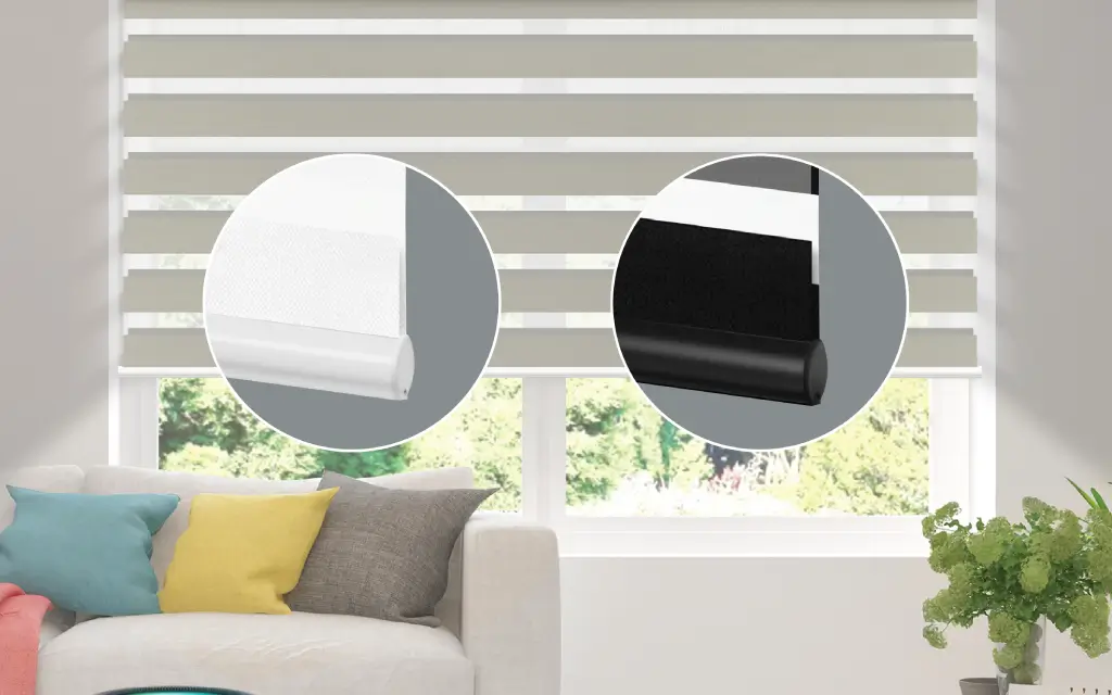 Nino Zebra Shades - Bottom Bar Options